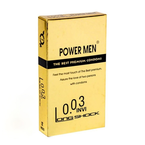 Hình ảnh bao cao su Power Men 0.03 Invi Long Shock